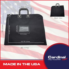 Cardinal bag supplies Large Locking Document Bag with Handles, Security Bag with Lock, HIPAA Compliant, 16 x 20 inch (Black)