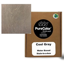 PureColor - Wood Stain and Finishes - Eco-Friendly, Vivid Colors, Deep Pigment, Ready to Use, Water-Based, Low VOC, No Odor, & Easy Clean-Up. Quart, Cool Gray