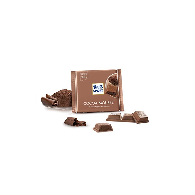 Ritter Sport Milk Chocolate with Cocoa Mousse Filling 100g/3.52oz (Pack