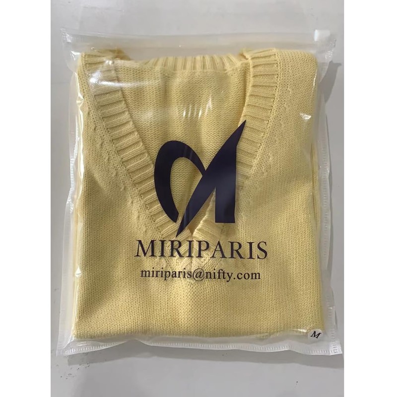 MIRIPARIS Cotton Knit Vest, School Vest, Plain, 100% Cotton, V-Neck,