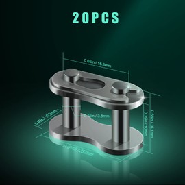 AIEX 20pcs 420 Chain Master Links Heavy Duty, Premium Alloy Chain Connector Links for 50cc 70cc 90cc 110cc 125cc Dirt Bike Quad Buggy Mini Bike Pit ATV Scooter