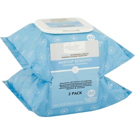 Equate Makeup Remover Cleansing Towelettes, 40 Ct, 2 Pk