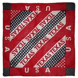 MWS Wholesale Lot of 12 Texas USA Red White Blue Stars 100% Cotton 22"x22" Bandanna