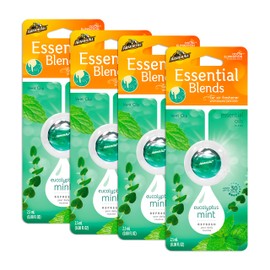 Armor All Car Air Freshener and Purifier - Odor Eliminator for Cars & Truck, Eucalyptus Mint, 0.08 Fl Oz Vent Clip, Pack of 4, 18560-4PK