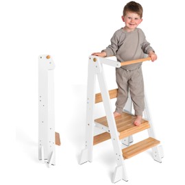 Ocodile Adjustable Foldable Toddler Tower – Folding Learning Tower for Kids | Montessori Toddler Kitchen Stool Helper for Independence