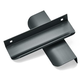 YCSJ 5 Pack Grey Cabinet Pulls, 120mm Length, Matte Concealed Edge Design with Finger-Friendly Tab Pulls for Contemporary Furniture