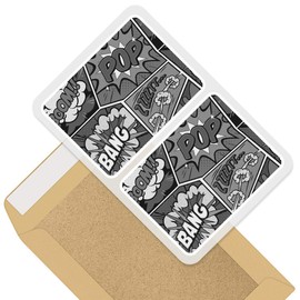 2 x 10cm Rectangle Stickers - Comic Book Strip Superhero Teen Decals 41537