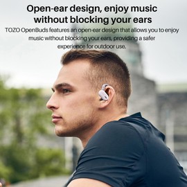 TOZO OpenBuds Lightweight True Open Ear Wireless Earbuds with Multi-Angle Adjustment, Bluetooth 5.3 Headphones with Dual-Axis Design for Long-Lasting Comfort, Crystal-Clear Calls for Driving