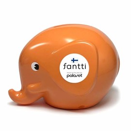 Fantti Elephant Piggy Bank with Key Nordic Finnish Fashion Interior Decor Ornament Figurine Elephant Bank Sunrise Orange S