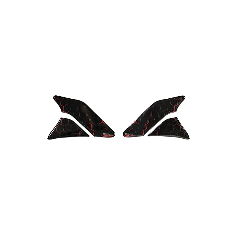 BIKE-label Tankpad Side Tank Motorcycle Honeycomb Red Compatible with Kawasaki