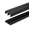 4 Ft. Long Black Plastic Sliding Door Track Set for