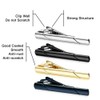 MOZETO Tie Clips for Men, Black Gold Blue Silver Tie
