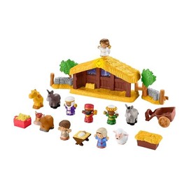 Fisher-Price Little People Juego de juguete de Natividad para niños pequeños con música, luces y 18 piezas para juego de simulación navideño para niño