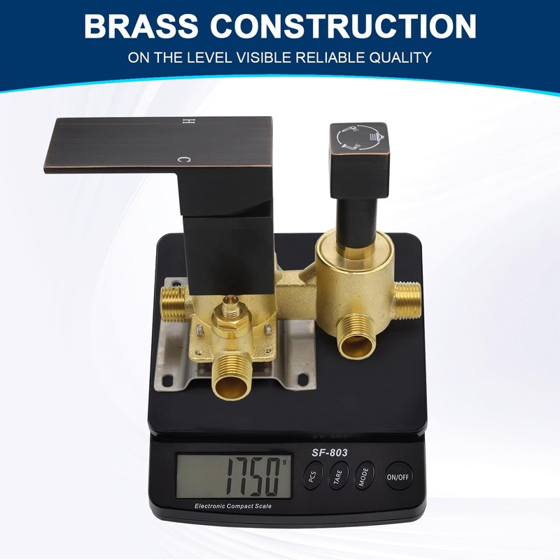 Solid Brass 3 Way Outlet Function Shower Diverter Valve, Drettyer