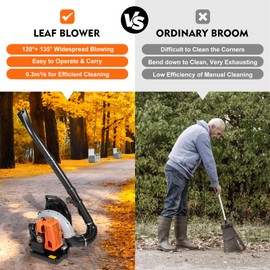 FiueStur Backpack Leaf Blower 63CC 2-Stroke Gas Powered Yard Debris Blower for Leaves Grass Gravel Snow Commercial Landscaping