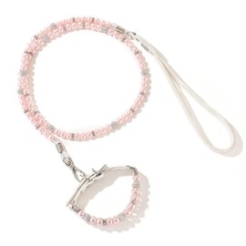 Bling Rhinestone Pet Dog Jewellery Chihuahua Dog Collar, Dog Collar and Lead Set, Adjustable Dog Collar and Lead Set with Bling Beads Diamond for Pets, Puppies, Cats (L, Pink Set)