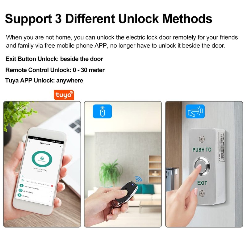 QTTYELOK WiFi Tuya Door Access Control Kit Home Security System