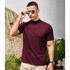 Men's Mock Turtleneck Short Sleeve Soft Lightweight Casual Basic T-Shirts