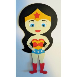 Super Hero Wonder Woman Girl Paper Doll Die Cut Scrapbook Embellishment