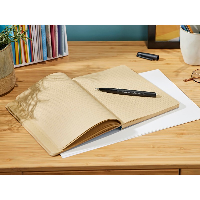 Pentel SESP15-AX Brush Sign Pen Pigment with Pigmented Ink, Fibre