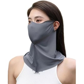 MYJYG Sun Protection Face Cover, UV Protection, Cooling Mask, Washable, Sun Protection Mask, 100% Ice Silk, UPF 50+, Face Guard, Ear Straps, Adjustable, Sunburn Protection, Outdoors, Camping, Biking