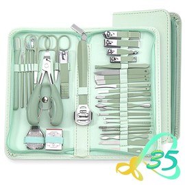 VCBCXCZZ kit de herramientas manicura y pedicura, 35 piezas Set de Manicura de Acero Inoxidable con Herramientas Remover Cutícula, para Manicura y Pedicura Piel Limpia