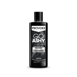 PROVOKE Go Ashy Shampoo 200ml, Remove Brassiness & Adds Silvery Tone to Hair, Formulated with Triple Toning Technology, Turn Warm & Brassy Hair to Cool & Ashy