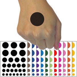 Circle Dot Temporary Tattoo Water Resistant Fake Body Art Set Collection - Dark Blue (One Sheet)