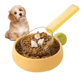 LERAO Dog Food Scoop 1 Cup,1 Cup Dog Food Scoop Measuring Pet Food Scoop for Dog Cat(Yellow)