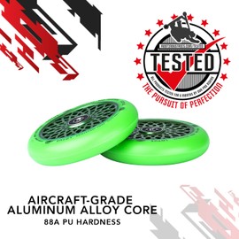 Root Unisex - Adult Lotus Stunt Scooter Wheels, Radiant Green, 110 mm