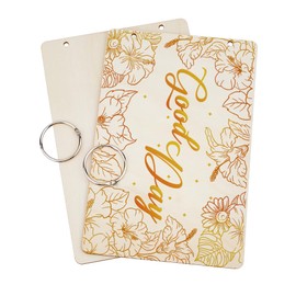 SUPERDANT Wooden Card Keeper Binder Good Day Greeting Card Organizer Flowers Postcard Photo Album Cover Hibiscus Flowers Birthday Cards Keeper Book Holder Organizer Wedding Holiday Keepsake Gifts