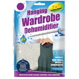 x6 Disposable Wardrobe Dehumidifier Hanging Bags - Specially Designed to Remove Moisture from Wardrobes - Absorbs Damp, Moisture & Condensation Fast & Effectively (Un-Scented)