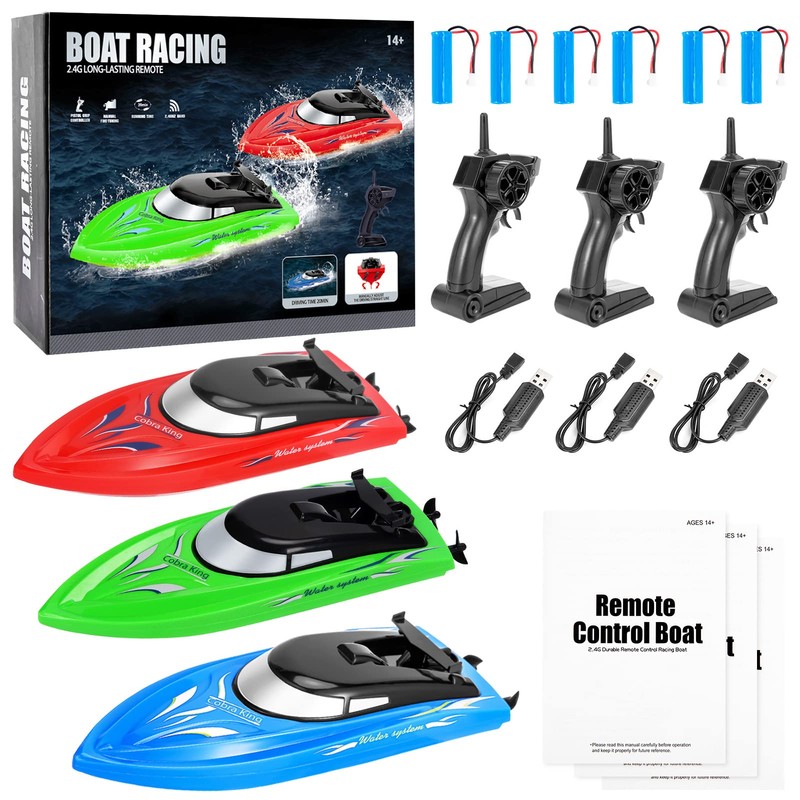 GarveeLife 3PACK Remote Control Boats for Kids and Adults,10km/H 2.4G