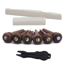RuiJOTWAT 6 String Acoustic Guitar Bone Saddle & Nut And Rosewood Bridge Pins End Pin With Abalone Dot