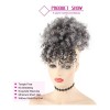 Leosa Afro Puff Cordón Ponytail Bun Con Flequillos Resistent