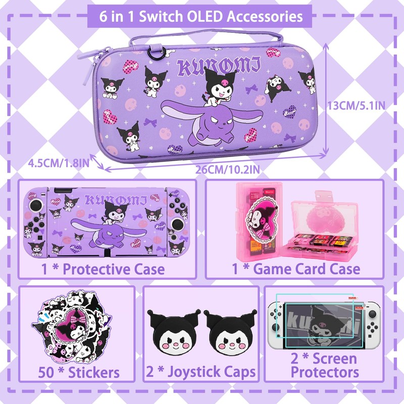 TIKOdirect Carrying Case for Switch OLED, Cute Portable Travel Bag