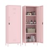 Pantry Cabinet, Kitchen Food Metal Pantry Cabinet, 59" H Pink