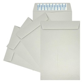 Minas Envelope 6" x 9" Catalog Envelopes, Peel & Seal, 24LB, 100 Count (Gray)
