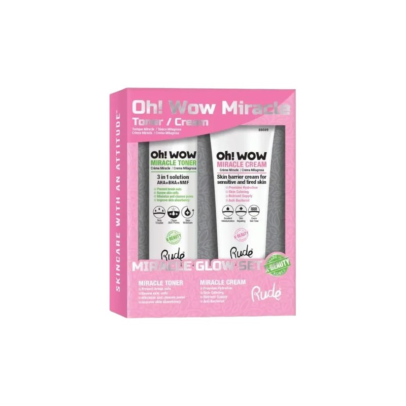 Kit Rude Miracle Glow Tónico & Miracle Cream Hidratante