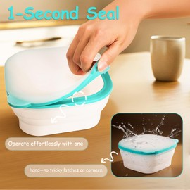 IZIDDO Silicone Food Storage Containers,Reusable Freezer Containers for Food Storage With Magnetic Lids,30 Oz Collapsible Lunch Box Keeps Fruits, Vegetables,Leftovers Fresh Longer