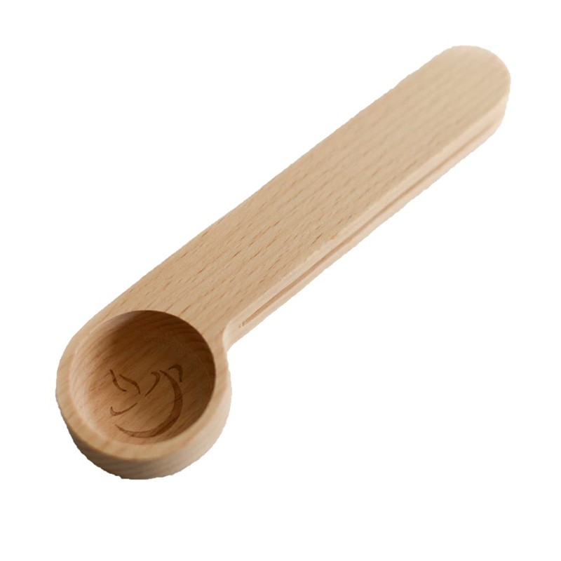 Lunae Coffee Clip Scoop, Solid Beech Wood, Bean Measuring Spoon,