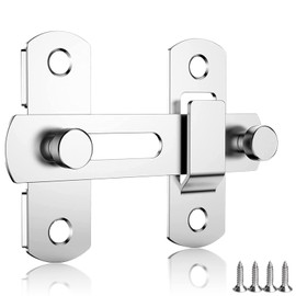 WENRENMK Door Bolt - 100 x 70 x 20 mm - Stainless Steel Door Bolt with 4 Screws Suitable for Doors, Windows, Gardens, Bathrooms