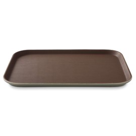 Jubilee 10" x 14" Rectangular Restaurant Serving Trays (Set of 2), Brown - NSF Certified Non-Slip Food Service Tray