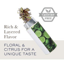 EZR Leaf Lemon Verbena Herbal Tea – Caffeine-Free Relaxing Blend with Lavender, Rooibos & Lemongrass, Soothing BedtimeTea Canister 1.76 Ounce