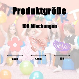 QZKJQDD Butterfly Confetti, Pack of 100 Birthday Decoration, Birthday Decoration Table, Confetti Birthday, Suitable for Birthday Parties, Weddings, Scatter Decorations etc. (Rose Gold + Colour)