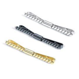 VVCome 3PCS Men's Classic Tie Clips Shirt Collar Clip Collar Bar for Necktie Gold Silver Black Tone Necktie Bar Pinch Clips Tie Pins Collar Holder, Large, metal, No Gemstone