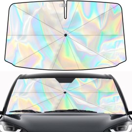 BIGP BIGP Sonnenschutz Auto Frontscheibe 145 * 80 cm, Sonnenschirm Auto, UV-Schutz Sonnenschirm fr die Windschutzscheibe fr die meisten Autos, SUVs, LKWs (Regenbogen)