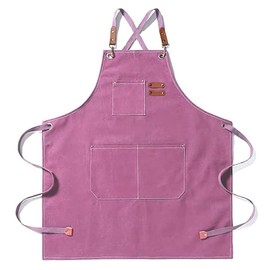 ChefsCloset Cotton Elmwood Cross Back Apron, Berry Pink