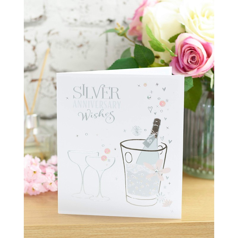 UK Greetings 25th Wedding Anniversary Card For Couple With Envelope