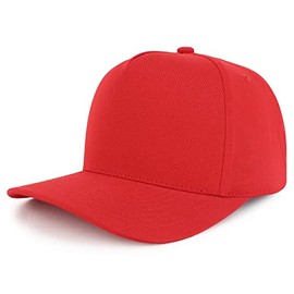 Trendy Apparel Shop Premium High Crown Cotton 5 Panel Pro Style Cap - Red
